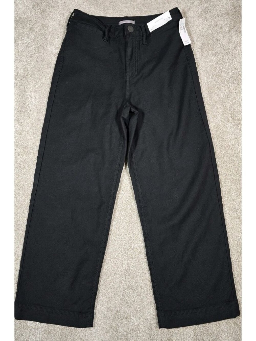 Maurices Black High Rise Cropped Jeans Wide Leg Stretch Comfort Women's 0 NWT
